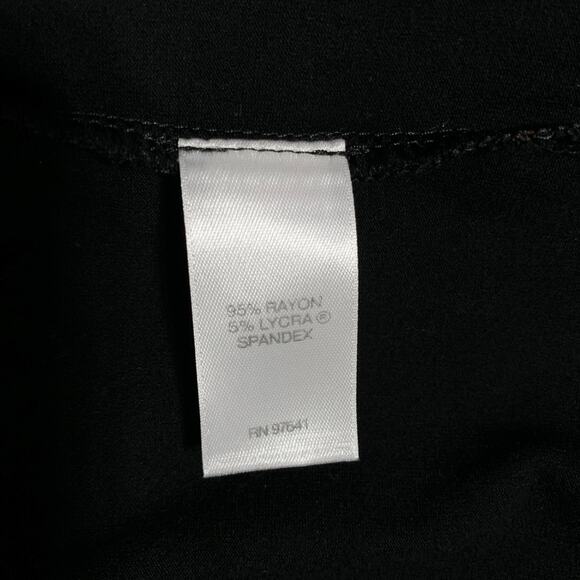 J Jill Wearever Collection Dress Black Red Floral Long Sleeve Stretchy Women's L - Picture 8 of 9